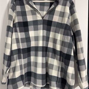 Lands' End Plaid Sweatshirt - Black and Gray